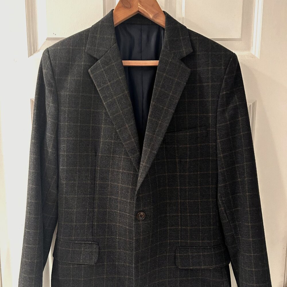 Bespoke Sport Coat by For You Company in Charcoal Check Flannel